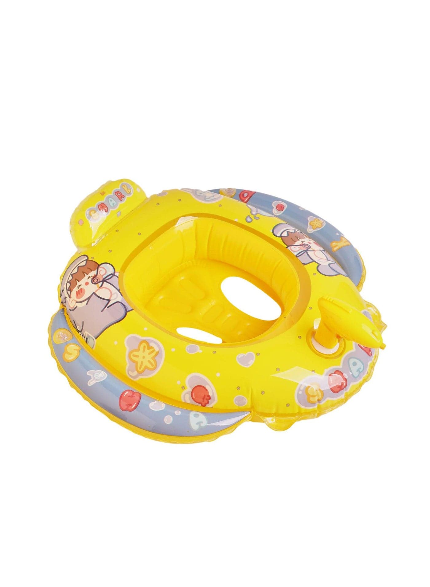 Baby Swimming Float Ring with Seat, Inflatable Children Waist Float Ring, Baby Free Swimming Ring, Safe and Durable, Pool Tool for The Age of 1-5 Years Kids,Yellow-A
