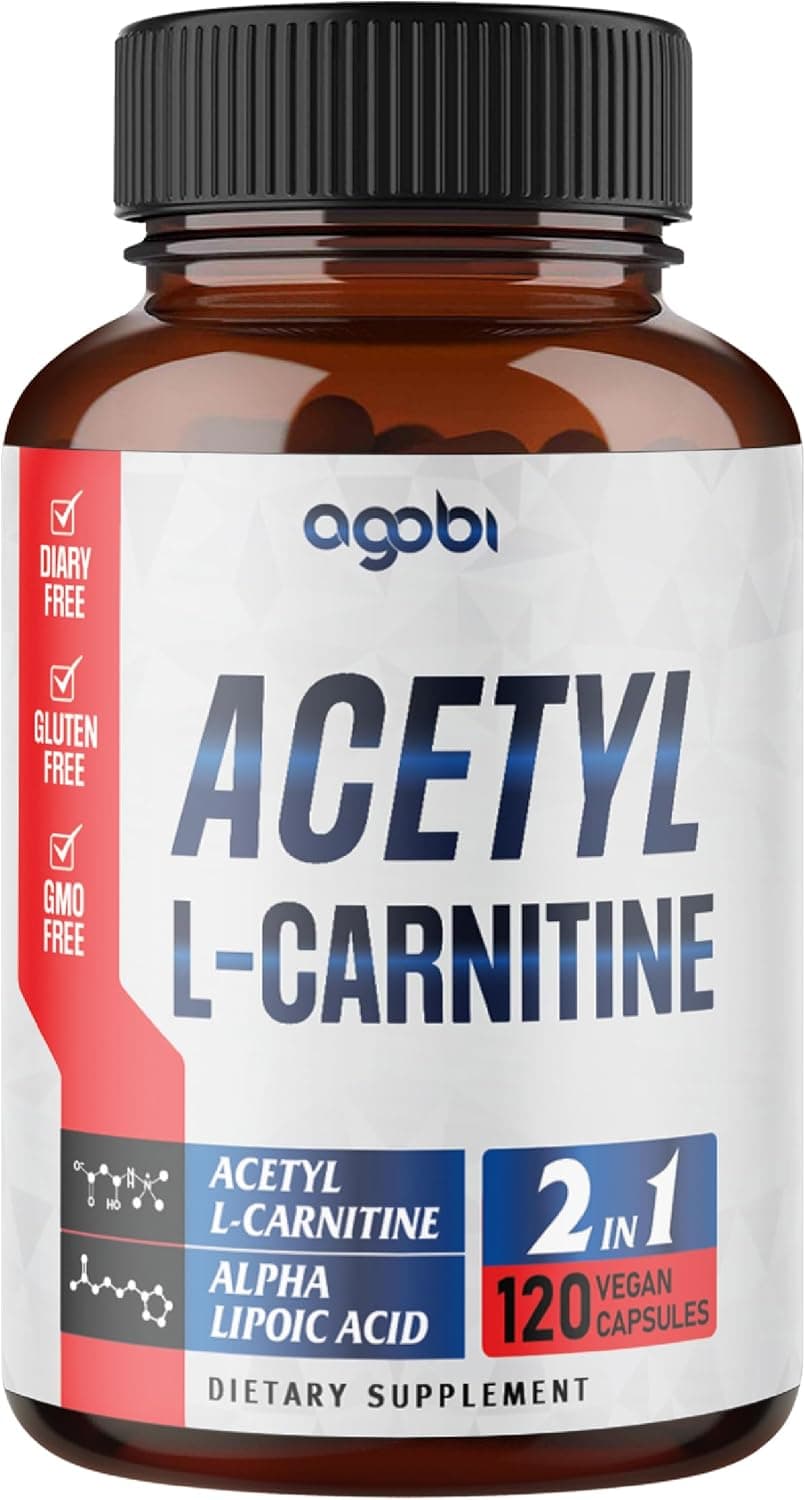 Acetyl LCarnitine Alpha Lipoic Acid Complex 1500mg Supplement for Brain Health Memory Focus Mood Support 120 Vegan Capsules for 2 Month Supply GlutenFree NonGMO