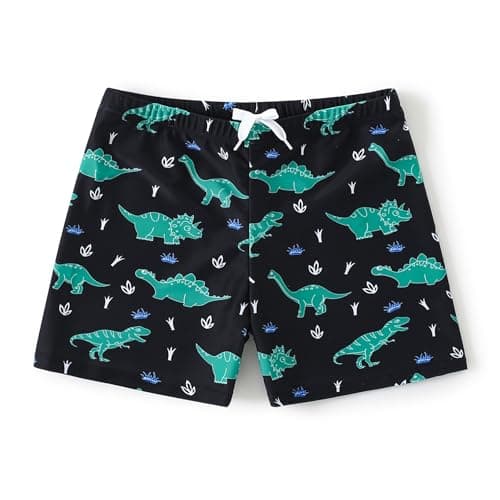 AMIYAN Boys Swim Trunks Toddler Swim Board Shorts Quick Dry Beach Swimwear Trunks Shorts Bathing Bottom for Boy Black Dinosuar M 2-3T