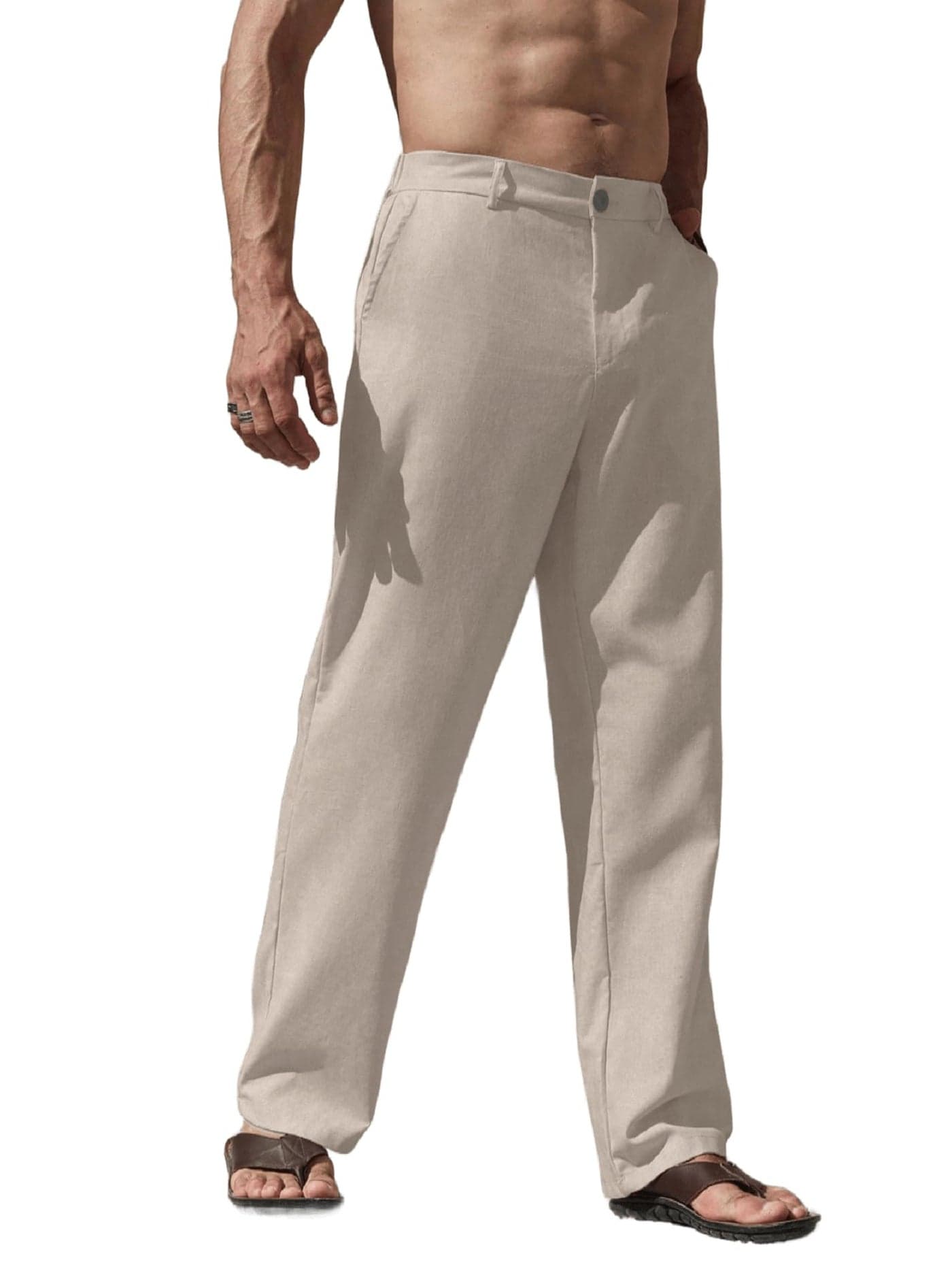 Lymio Trouser for Men | Regular Fit Casual Trouser (Trouser-38-Beige-S)