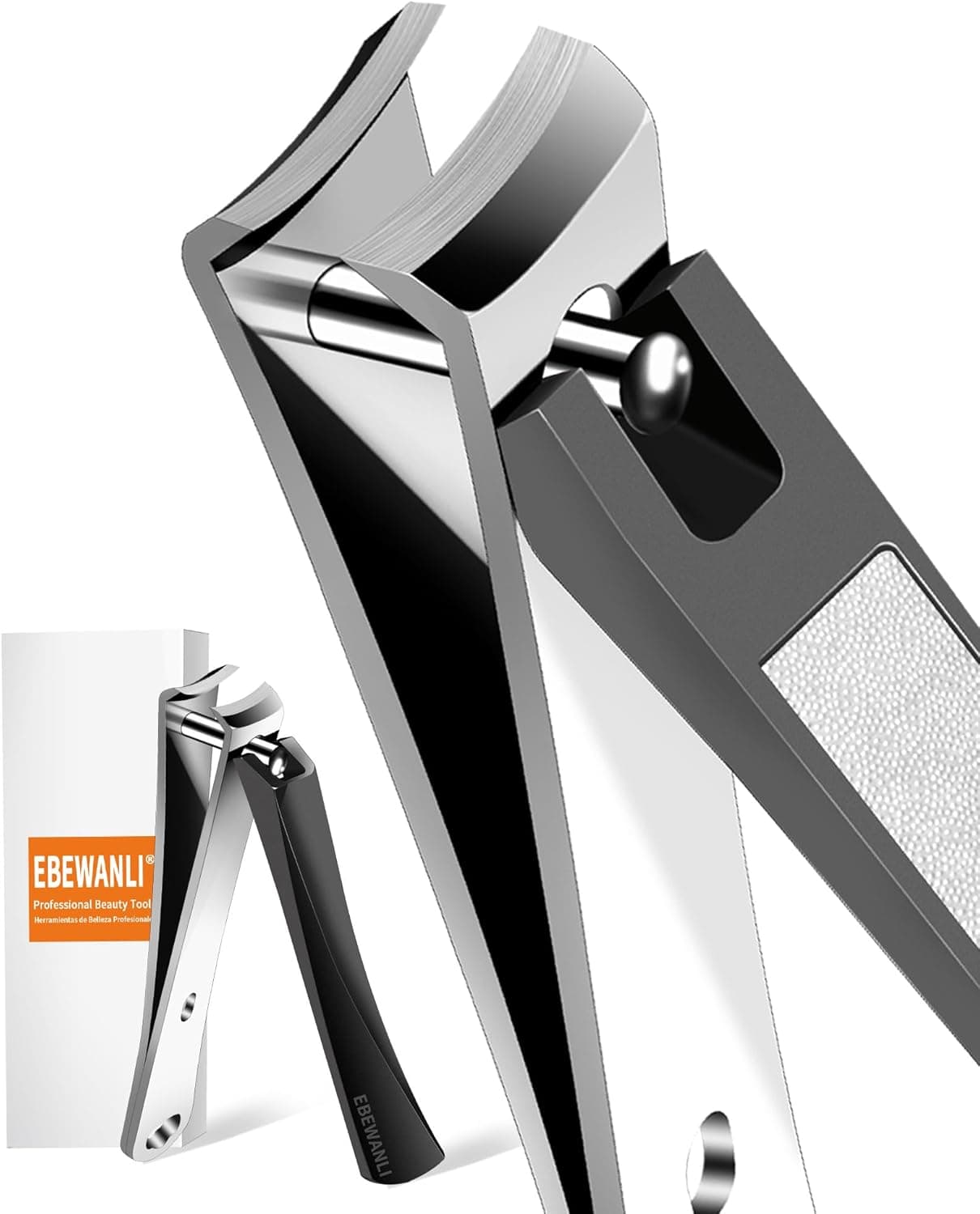 Large Nail Clippers 15mm Ultra Wide Toenail Clippers Stainless Steel Fingernail Clipper Built in Nail File Curved Blade Toe Nail Cutter Trimmer for Men or Women