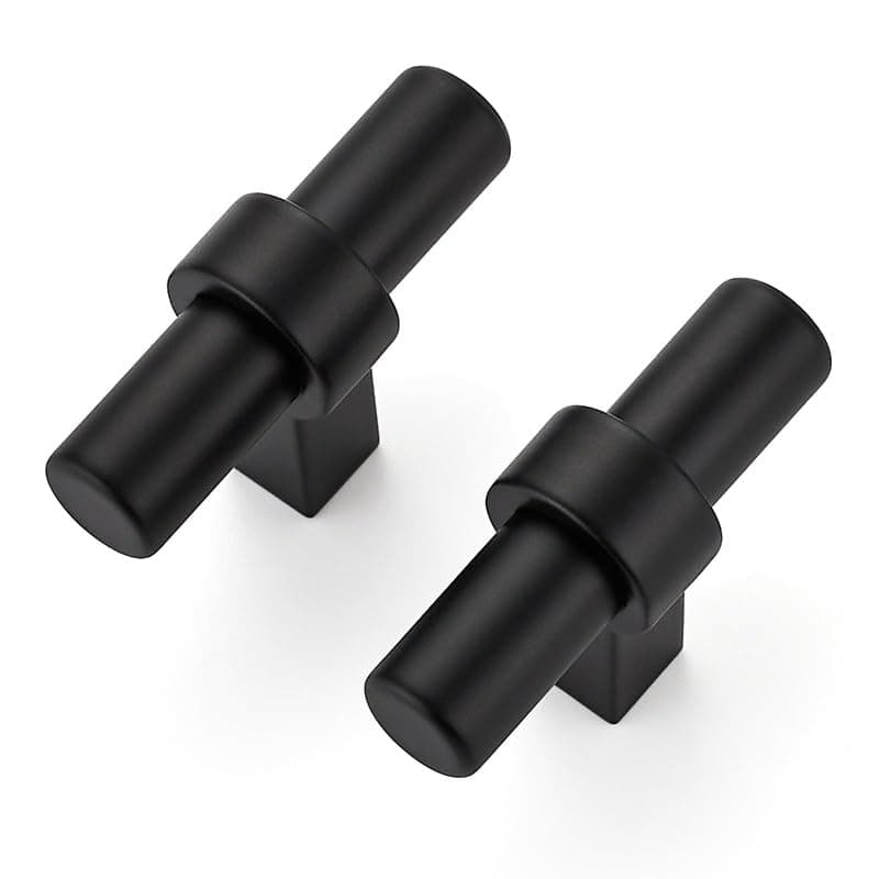 20 Pack Matte Black Cabinet Knobs Kitchen Cabinet Knobs Black Cabinet Pulls for Kitchen Cabinet Drawer Stainless Steel Dresser Knobs for Cabinet Hardware 2in Length Single Hole T Bar Knbs
