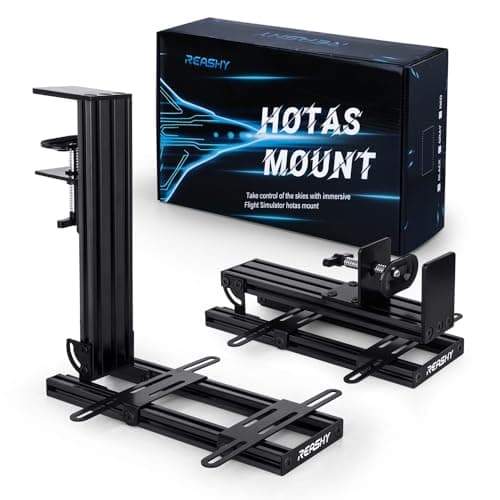 Reashy Hotas Mount, Joystick Mount, Aluminum Flight Stick Desk Mount for Logitech X56, X52, X52 Pro, Thrustmaster T.1600M, TCA, T.Flight Hotas One, 4, X, Airbus, VKB Gladiator Nxt (Black)