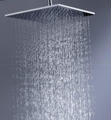Aquieen Stainless Steel Overhead Shower with Rub-bit Cleaning System, 8x8 Inches Square Design, Wall-Mounted Luxury Shower System, Chrome Finish, Contemporary Bathroom Fixture