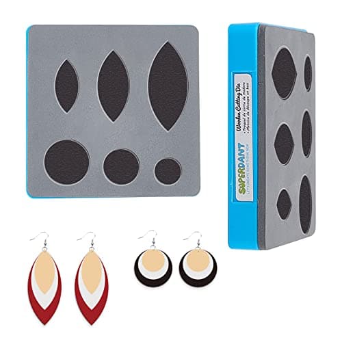 SUPERDANT Leather Earrings Cutting Dies Triple Leaf Round Leather Die Cuttings Layered Earrings Embossing Wood Die Cutter Cutting Machine Die Cuts for DIY Crafters 6 Shapes Cuts