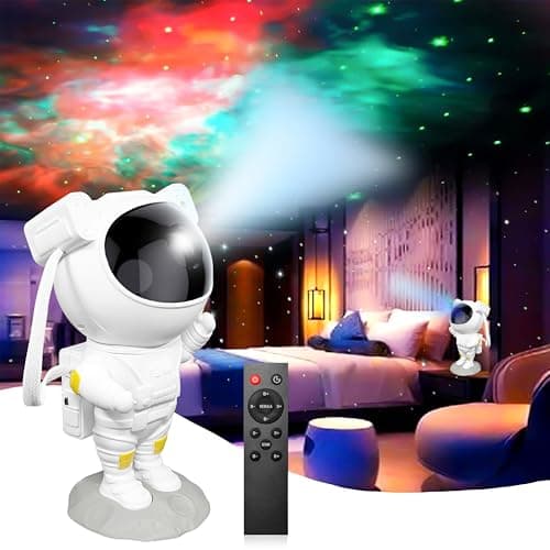 VGRASSP 360° Rotating Astronaut Galaxy Projector Night Lamp with Nebula Stars, Remote Control, Timer, Colorful LED Sky Light for Bedroom, Gaming Room, Party - Multicolor