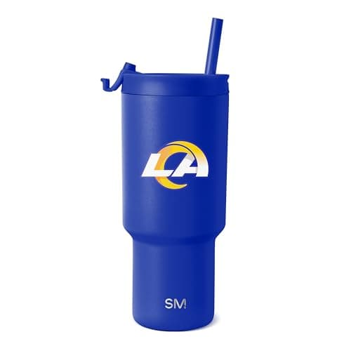 Simple Modern Officially Licensed NFL Los Angeles Rams 30 oz Tumbler with Flip Lid and Straws | Insulated Cup Stainless Steel | Gifts for Men Women | Trek Collection | Los Angeles Rams