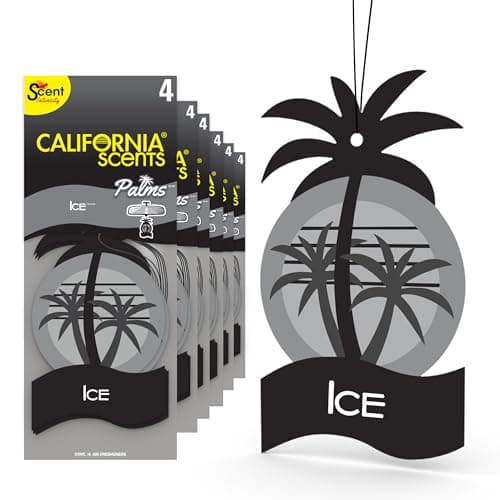 California Scents Palms Ice Paper Car Air Freshener, Pack of 6 x 4 units