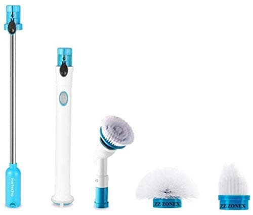 P YU ENJOY SHOPPING Electric Spin Scrubber 360 Bathroom Tile Floor Cleaning Scrubber Power Brush Floor Scrubber Cordless Shower Scrubber with Replaceable Brushes Long Extension Handle