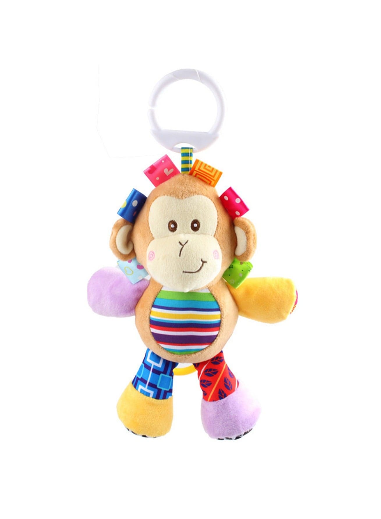 Baby Music Bell Doll Baby Lathe Hanging Plush 0-3 Years Old Early Education Soothing Toy (Monkey)