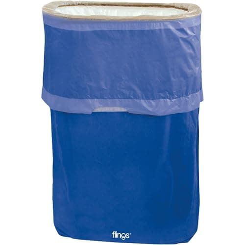 Amscan Blue Flings Plastic Bin 22 x 15 Pack of 1 Stylish Convenient Portable Trash Solution for Events Parties