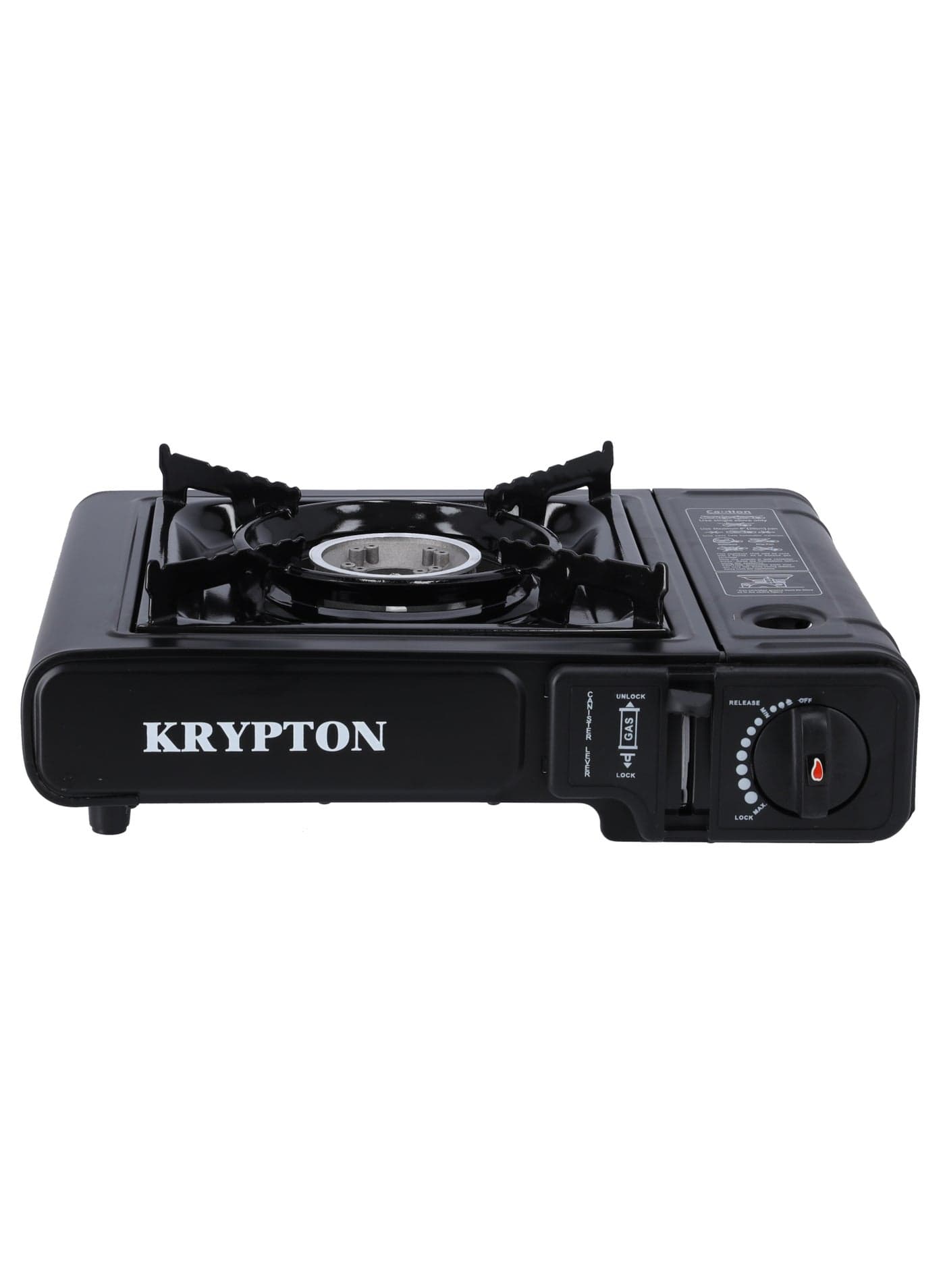 Portable Gas Stove, Adjustable Thermostat, Double Sealed Valve & Electronic Ignition | Over Pressure Protection | Convenient for Outdoor Camping Cooking KNGC6338 Black