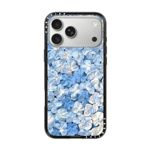 CASETiFY Compact iPhone 17 Pro Max Case Slim and SleekCompatible with Magsafe 4 ft 2X Military Grade Drop Protection Blue Hydrangea Clear Black