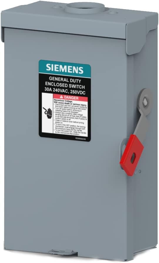 Siemens GF221NRLA 30Amp 2Pole 240V General Duty Plus Series Safety Switch Fusible Outdoor