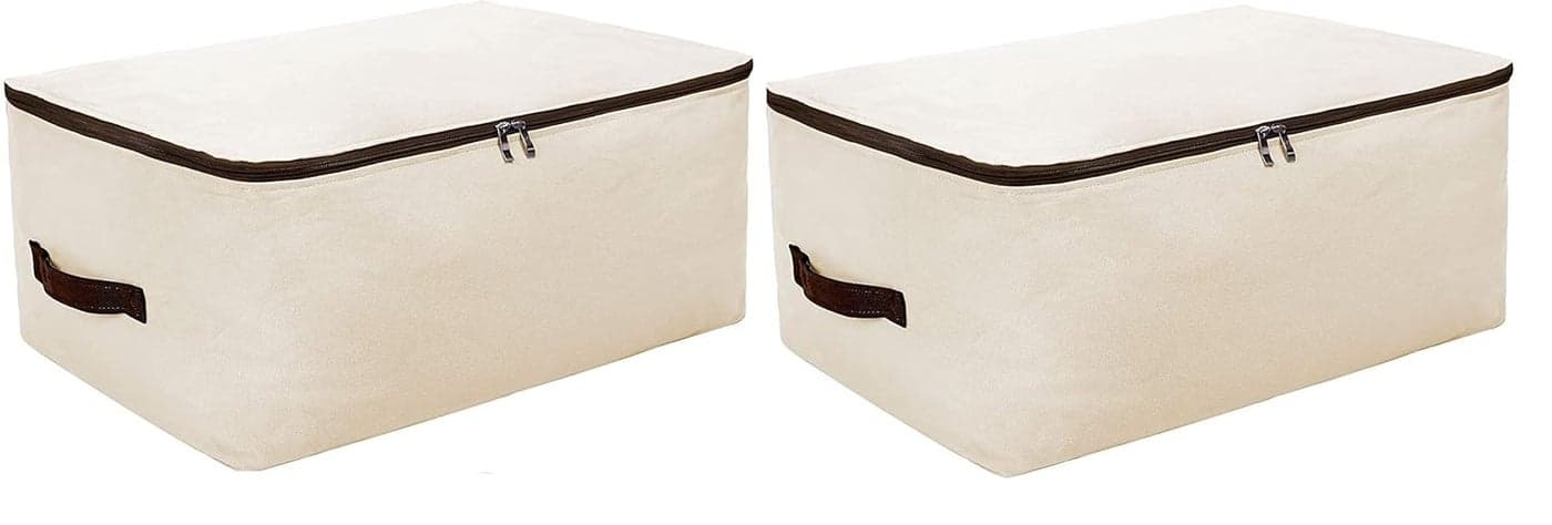 Home Care Store Closet Organizer With Heavy Canvas Fabric PACK OF 2