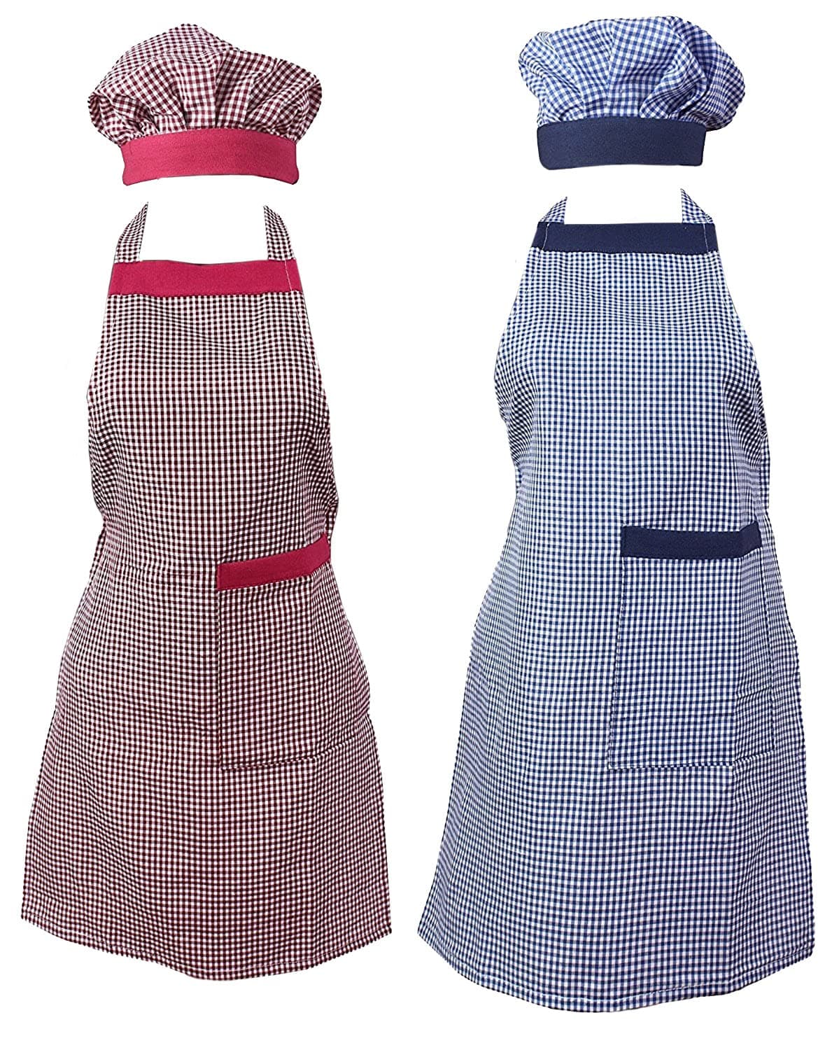 Yellow Weaves™ Cotton Kitchen Apron With Cap Combo Set of 2 - Multi