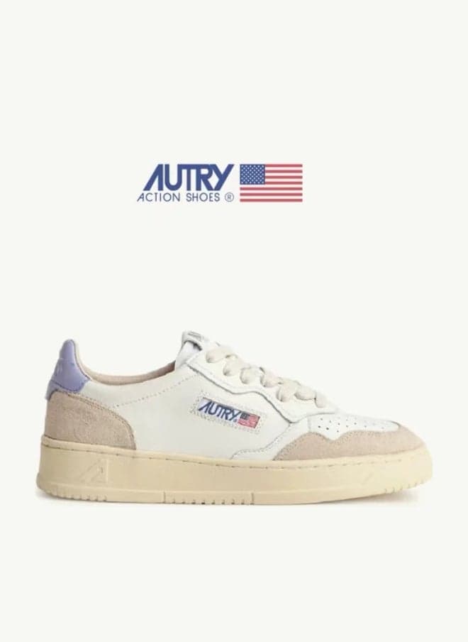 Autry ~ Genuine Leather White Shoes Women'S Color Matching Casual Board Shoes Men'S Ins Fashion All-Match Trendy Women'S Shoes Lace-Up Sports Style