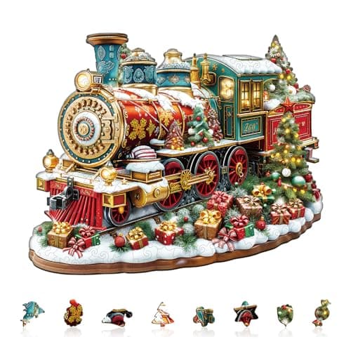 Jollitot Christmas Train Puzzles Adults Gifts Wooden 240 Pieces 134 11in