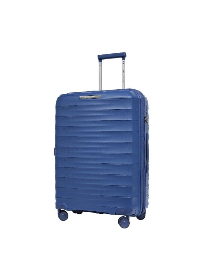TomCruiser Rapid Air 24 Inch PP Hard Shell Trolley Luggage Navy Blue | Lightweight Check-In Suitcase with TSA Lock, Anti-Theft Zipper, 360° Silent Spinner Wheels, Expandable Storage & 3 Year Warranty