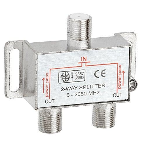 Cmple - 2 Way F-Type Splitter 2050MHz F Female to Female Coaxial Cable Distributor 2.05GHz Two Way Coax Antenna Сombiner Splitter for RG6, RG59, TV, Satellite, Modem