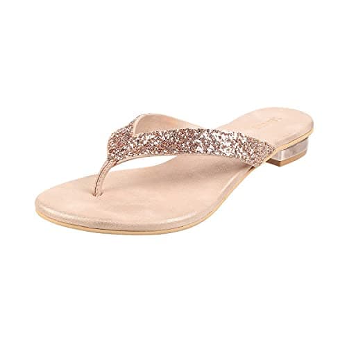 Mochi Womens Synthetic Rose Gold Slippers (Size (3 UK (36 EU))