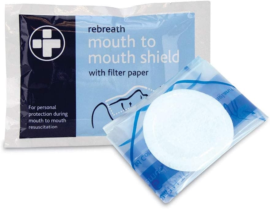 Reliance Medical Rebreath Mounth to Mounth Shield with Filter Paper For Personal Protection From Contact And Infections During CPR Resuscitation Pack of 10