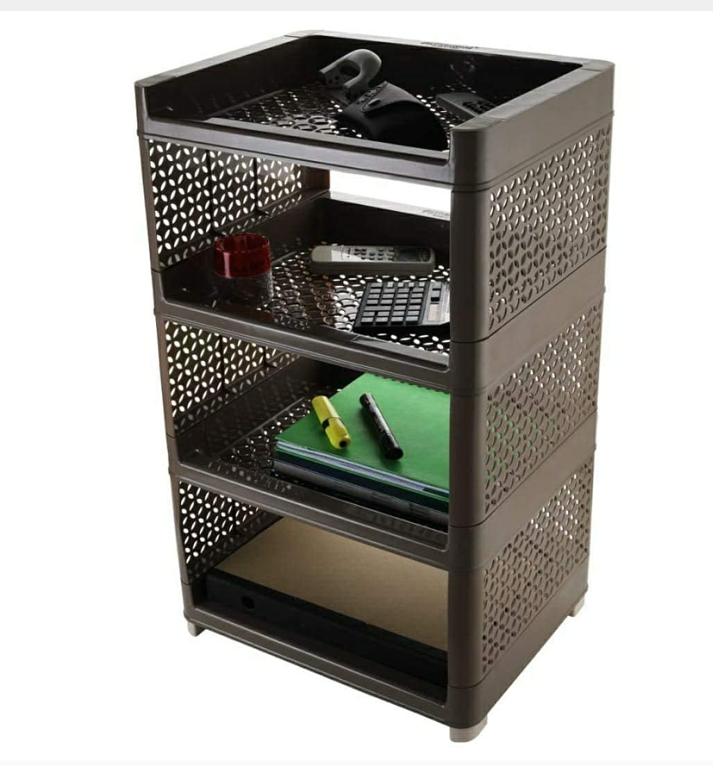 Kavid Plastic Book Storage is Play Rack Shelf Cabinet Unit Organizer - Brown