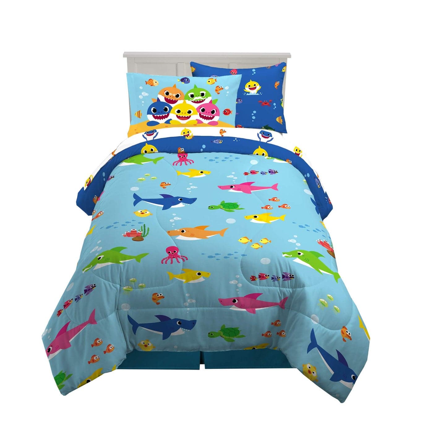 Franco Kids Bedding Super Soft Comforter and Sheet Set with Sham 5 Piece Twin Size Baby Shark