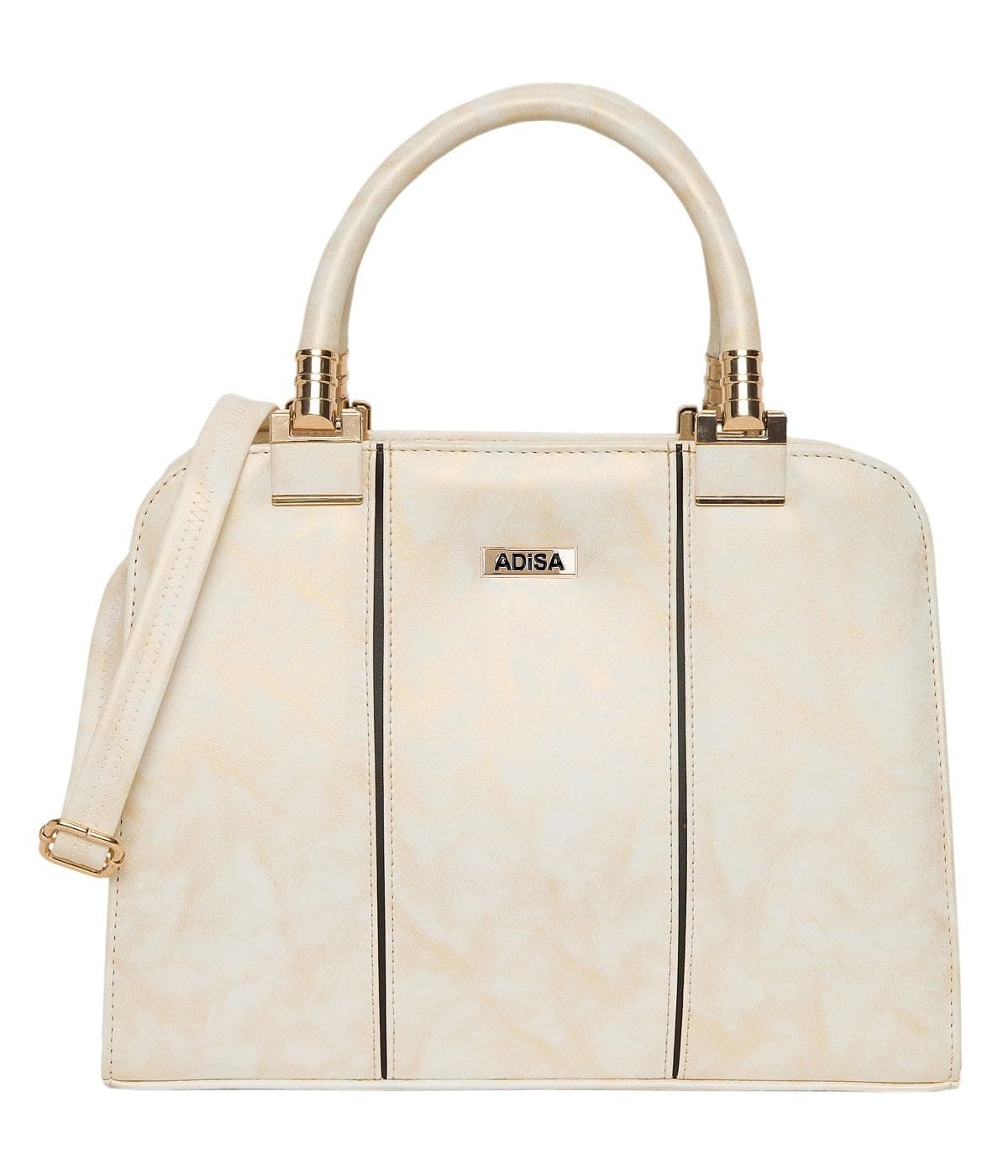 ADISA Dual Tone Shoulder Handbag for Women - Stylish Crossbody Bag with Sling Belt, Ladies' Purse with Top Zipper Closure, Gift for Women and Girls (AD4069)