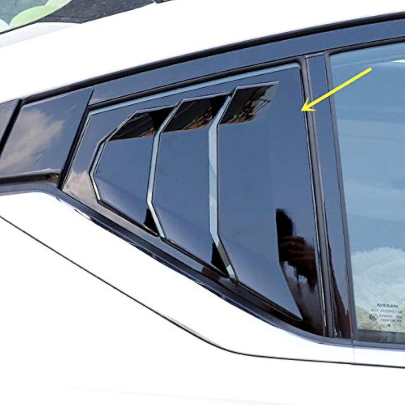 2X Sport Gloss Black Quarter Window Scoops Louvers For Nissan Altima 2019 2020 2021 2022 2023 2024 2025 Black