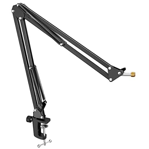 Microphone Arm Stand, FIFINE Suspension Boom Scissor Mic Stand with Heavy Duty Clamp, 3/8" to 5/8" Adapter, for Voice-over, Gaming, Recording, Studio, Home Office (CS1)