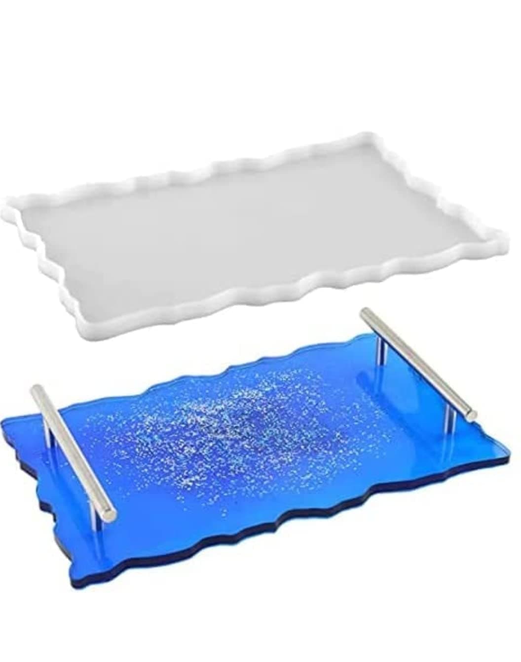 12x16 Inch Transparent Silicone Rectangle Tray Mold for Resin Art Multipurpose DIY Coaster and Serving Tray Mould