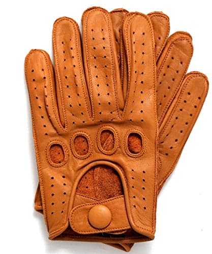 Riparo Genuine Leather Reverse Stitched Driving Gloves (Large, Cognac)