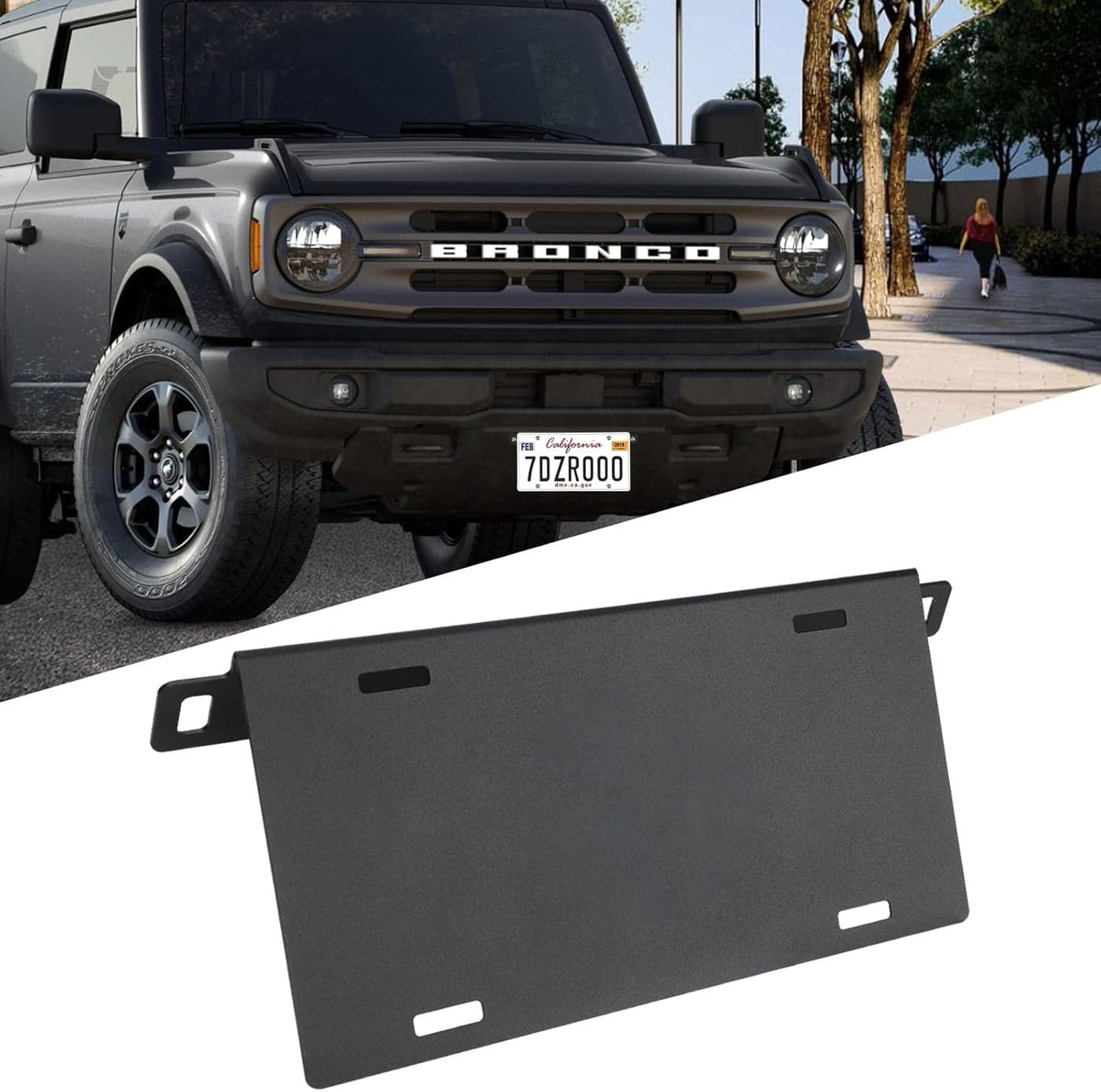 LINKCRO Front License Plate Frame for Ford Bronco - Aluminum Alloy Mounting Bracket for 2021-2022 Models