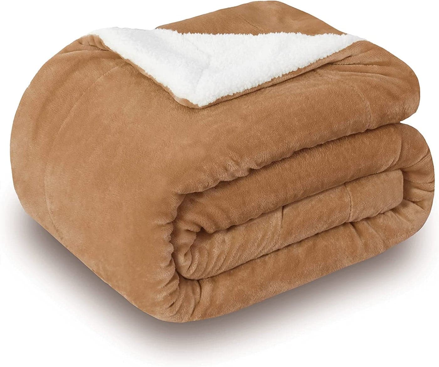 BSB Home Heavy Winter Sherpa Blankets, Soft Fluffy Flannel Plush Blanket Single Size, Fuzzy Cozy Grey Cuddle Blankets for Couch Bed Sofa Adults (60" x 90", Color-Beige)