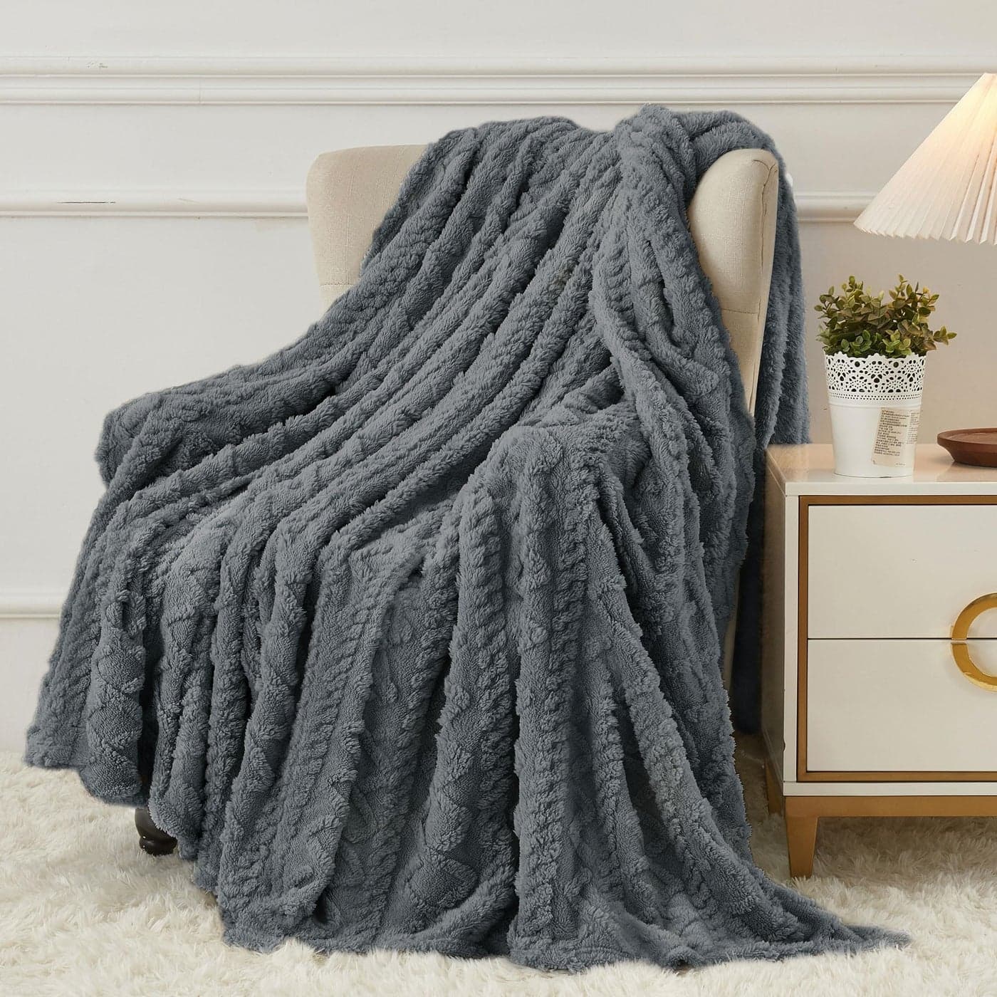 Aganear Fleece Throw Blanket Cozy Soft Lightweight Fuzzy Throw Blanket for Women Portable Throw Blankets for Couch Warm Present for Birthday Christmas Halloween Housewarming50x60 Gray
