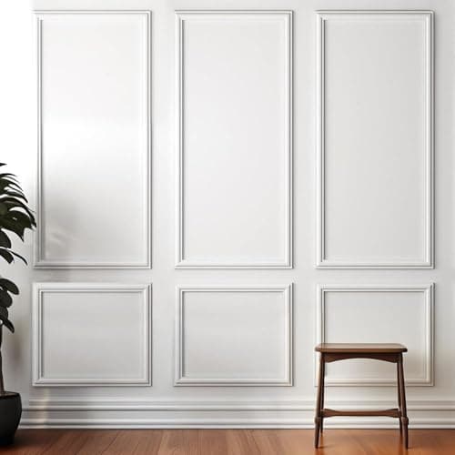 Peel and Stick Wall Molding Kit,6 Sets Pre-Cut Wainscoting Panels for Interior Wall Moulding Decor,Pre Made Wainscoting Wall Panel for Home Decoration Accent Wall (24x54in)