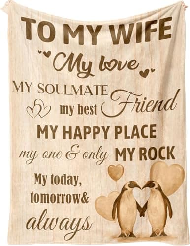 Ueedklaayy Valentines Day Gifts for Wife from Husband,Gifts for Her Blanket,Wife Birthday Gift Ideas,to My Wife's Throw Wifey Gift,Anniversary Christmas Blanket for Women