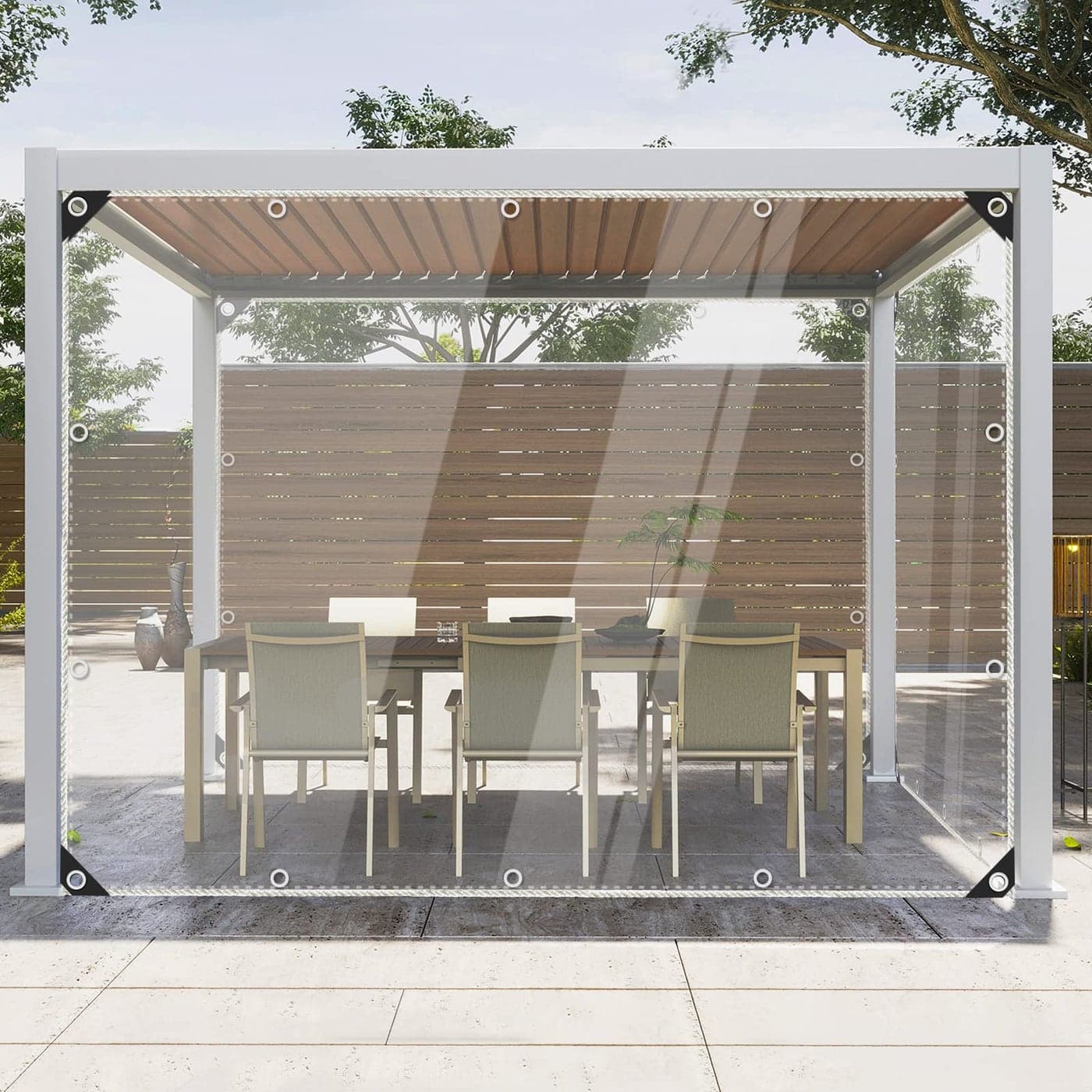 Clear Tarps Heavy Duty Waterproof Transparent PVC Vinyl Tarpaulin with Grommets Ropes Reinforced Edge TearResistant AntiUV for Greenhouse Patio Garden Porch Pavilion Outdoor
