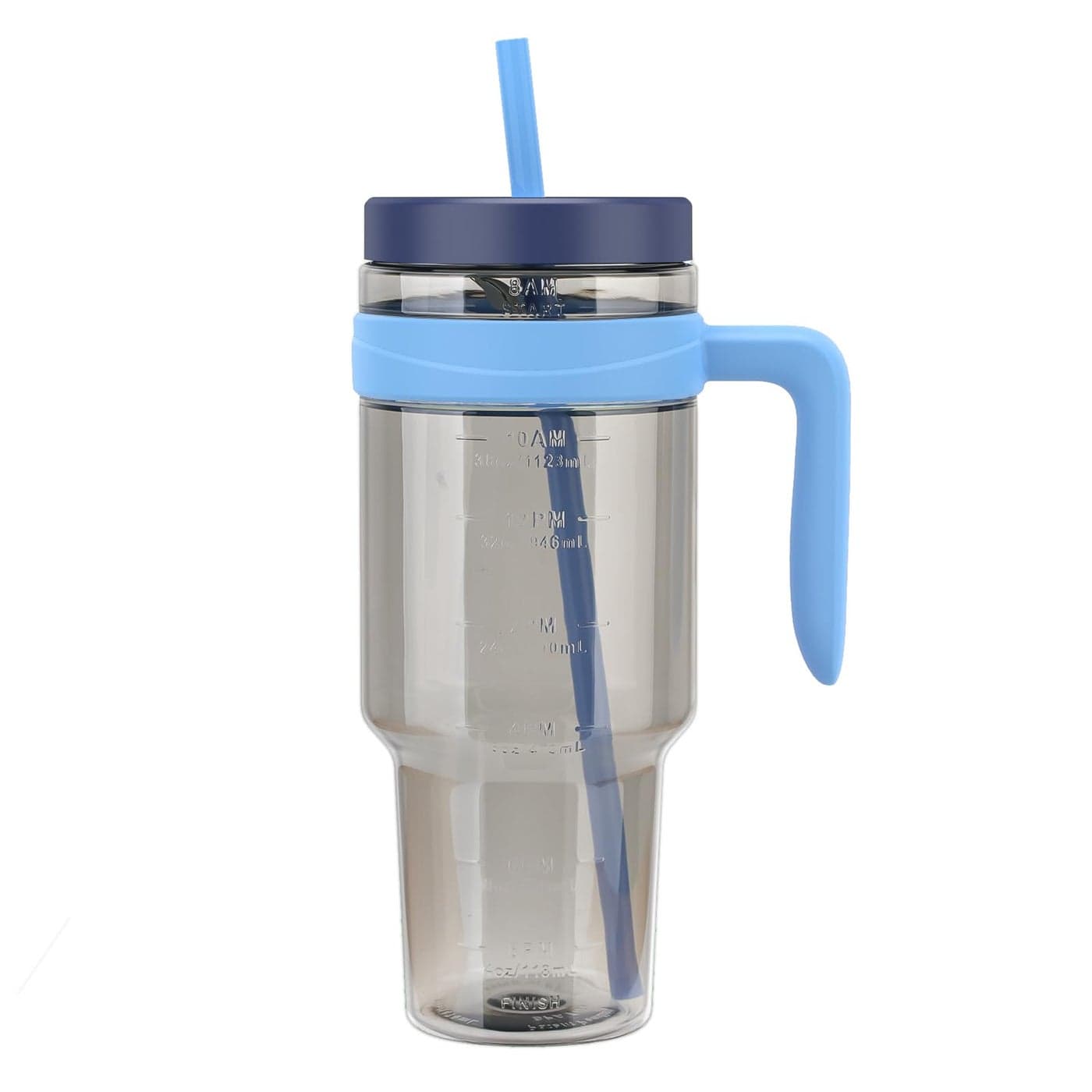 Tronco 50 oz Tritan Plastic Tumbler with Lid and Straw BPAFree Reusable Clear Water Bottle with Time Marker 100 Leak Proof Wide Mouth for Iced Coffee Juice Bubble Tea Smoothies