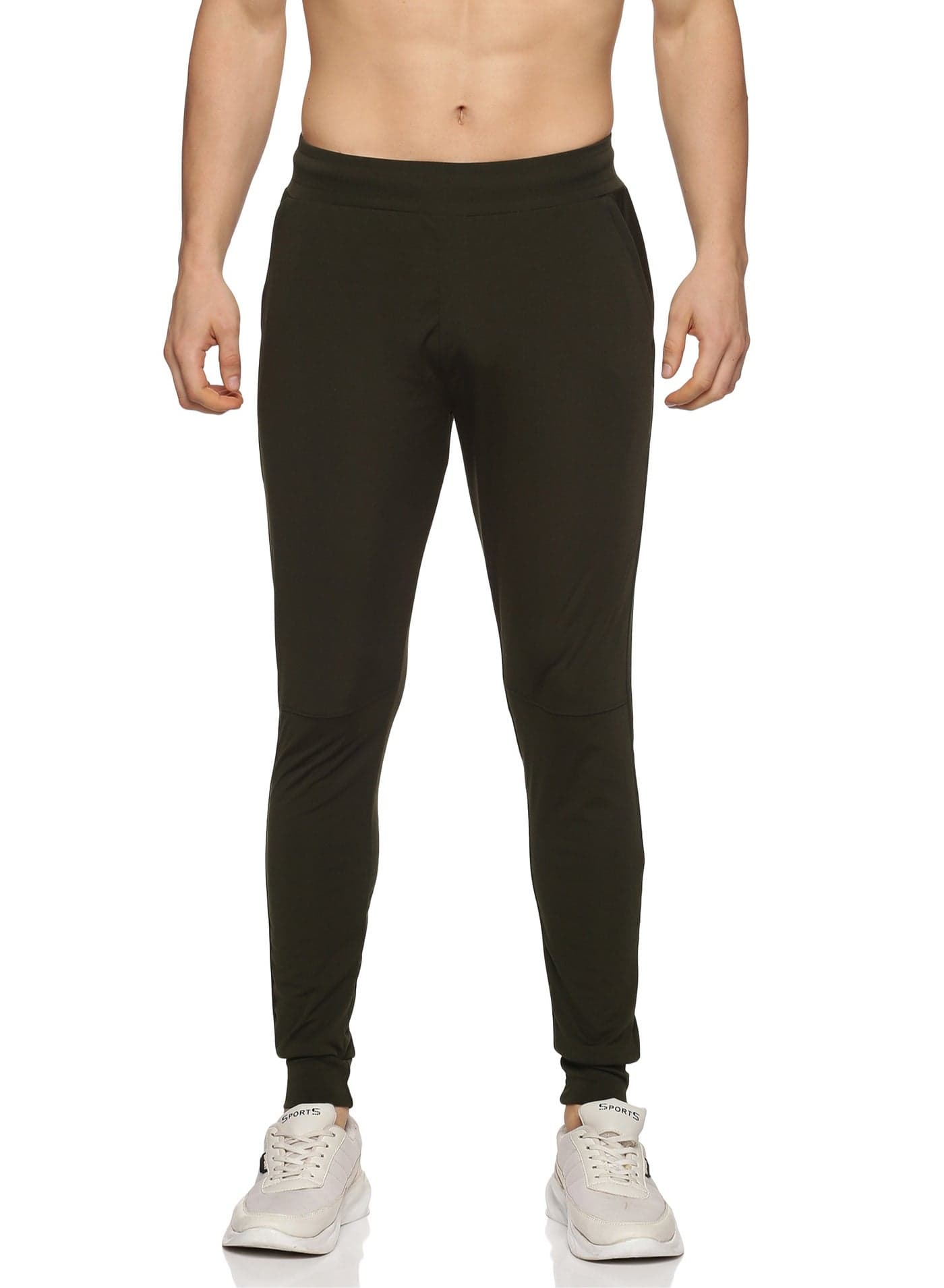 Men's Athleisure Polyester Track Pants (olive Green)