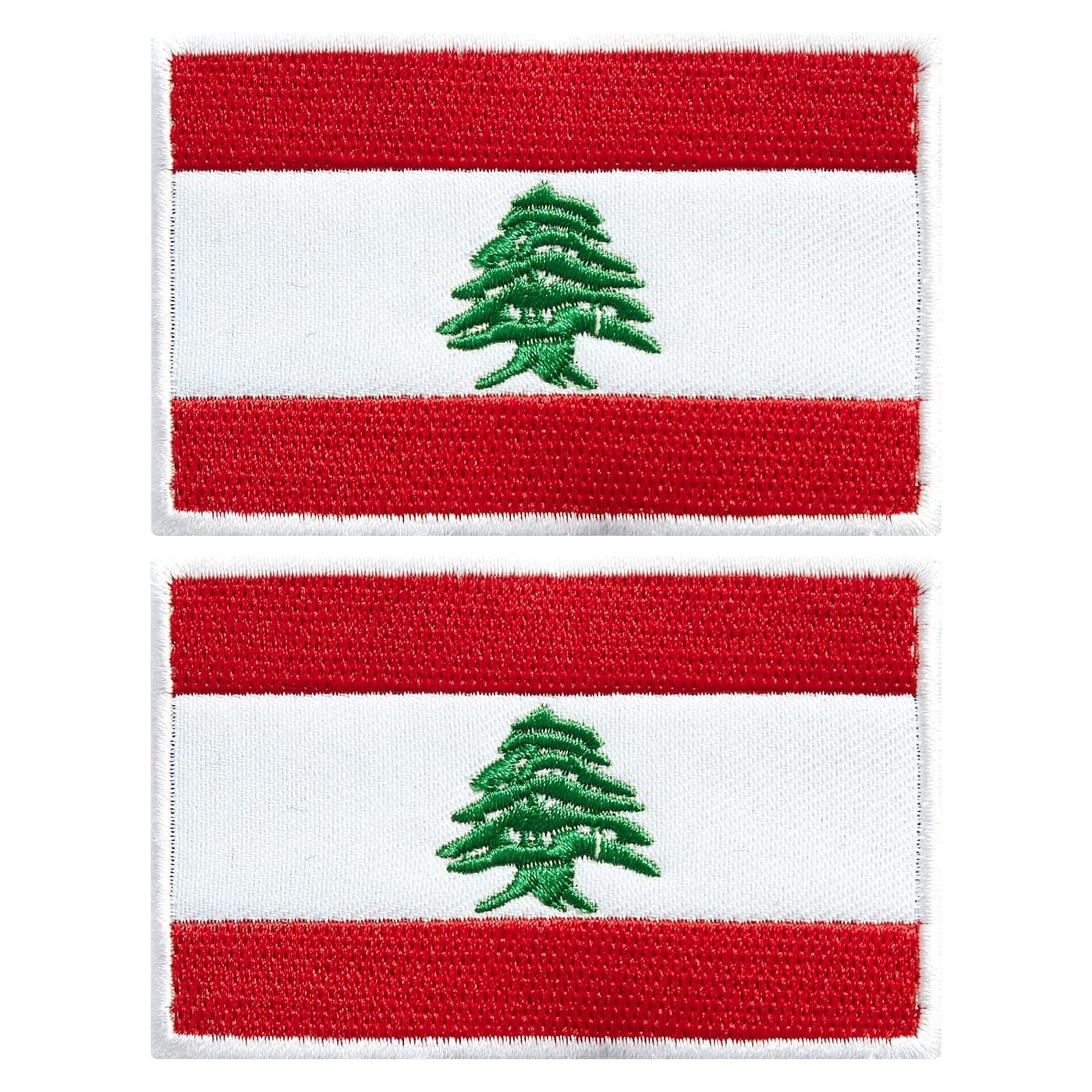 stidsds 2 Pack Lebanon Flag Patch Lebanon Flags Embroidered Patches Lebanese Flags Military Tactical Patch for Clothes Hat Backpacks Pride Decorations