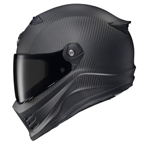 ScorpionEXO Covert FX Carbon Fiber Full Face Motorcycle Helmet Street Fighter Style - Bluetooth Ready Speaker Pockets DOT ECE Solid (Matte Black - Large)