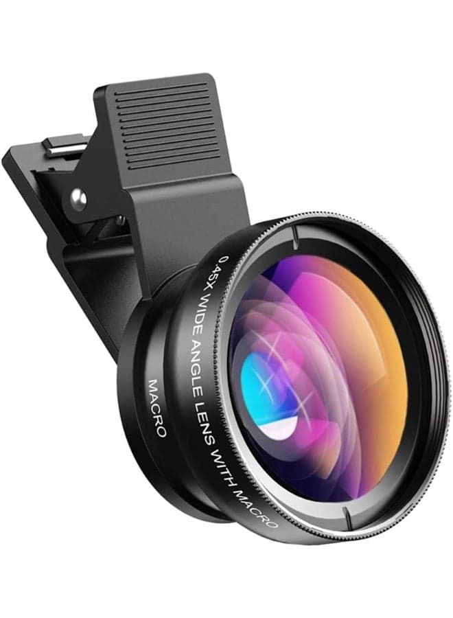 APEXEL Universal Phone Camera Lens Kit, 0.45X Wide Angle Lens 12.5X Macro Lens, Clip-on Phone Lens for iPhone, Samsung and Most Android Smartphones