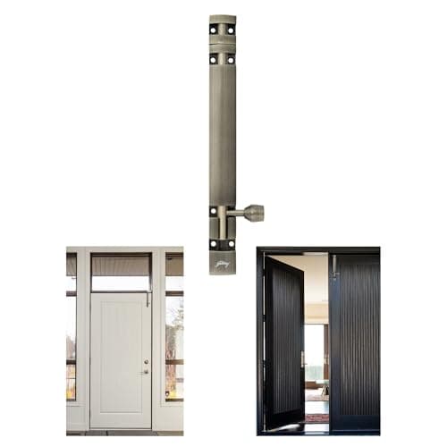 Godrej Door Fittings | Towerbolt Antique Brass Finish | 6 inch with SS Rod | Designer Kundi with Big Knob for Better Grip, Chitkani for Bathroom, Cabinet, Wooden Door (Pack of 4) | 1 Year Warranty