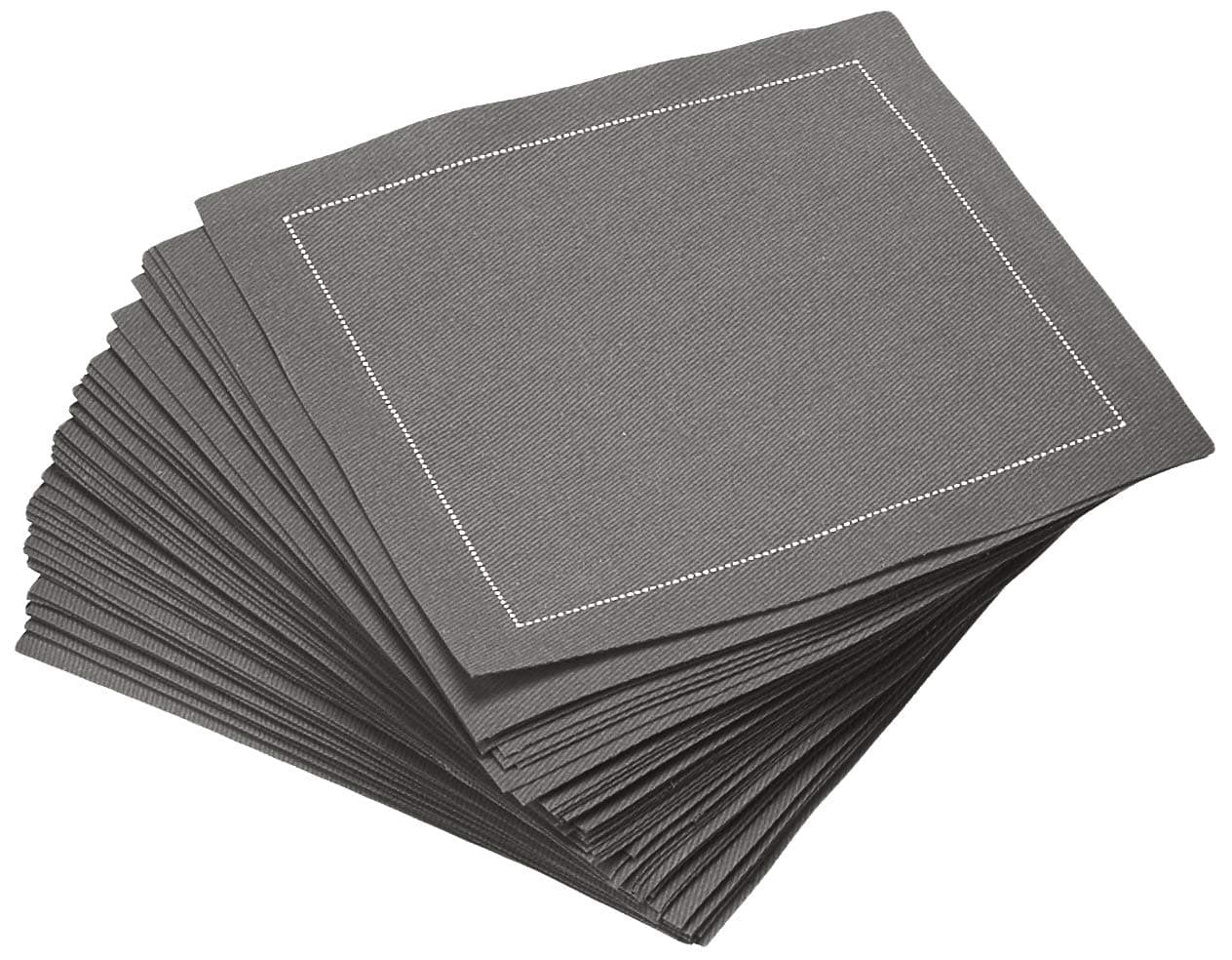 Five Star Napkins Cotton Cocktail Napkins Beverage Napkin Bar Napkin Party Napkins Small Napkins Napkins for Events Holidays Weddings Parties 45 x 45 Single Use 50 x Anthracite