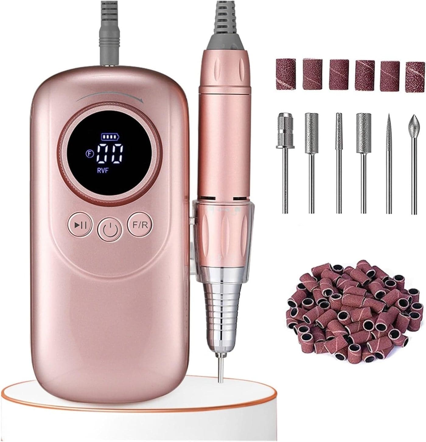 Clefairy Professional Electric Nail Drill, 35000 RPM Rechargeable Nail Drills Machine for Acrylic Nails with 6 bits Portable Manicure Pedicure Drill Machine