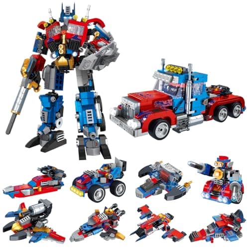 IBLOTIME Transforming Robot Building Sets Easter 8 in 2 Robot Vehicle Models 769 PCS Creative Assembly Display Gift Christmas Birthday Ages 14