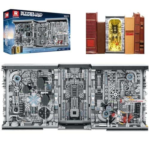 Reobrix Bookend Building Set with Light Star Planet Book Nook Building Kit 66030 Bookshelf Home Decor 2879 PCS Booknook Model Toy Kit Gift for Adults