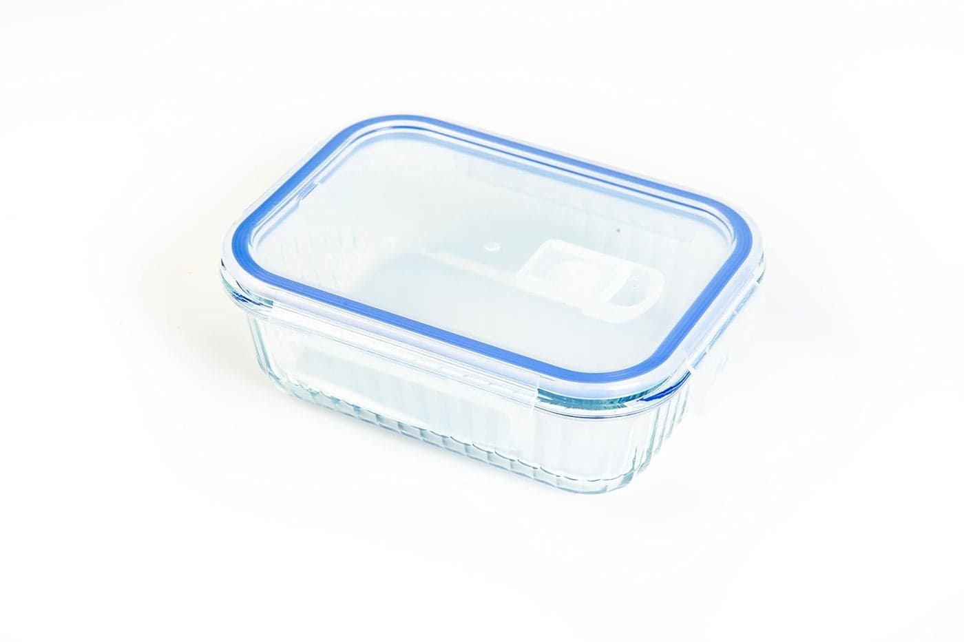 Truly Eco Glass Container with Break Free Air Tight Lock Lid 640ml ideal for Office School Lunch Box Kitchen Storage Oven Microwave Freezer Borosilicate Safe Glass